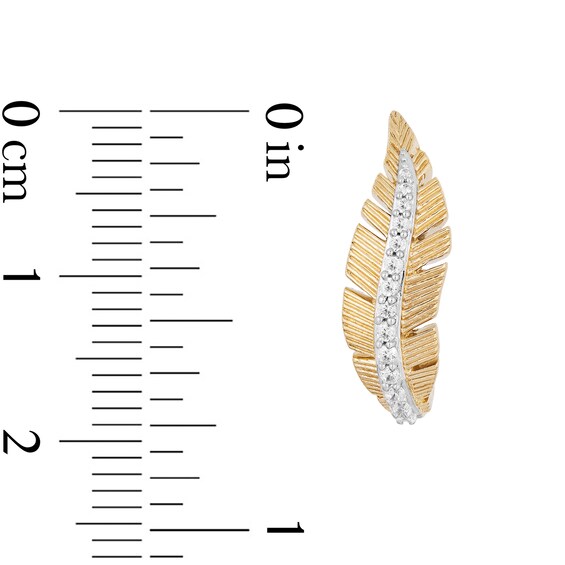 Enchanted Disney Pocahontas 1/5 CT. T.w. Diamond Feather Stud Earrings in 10K Gold