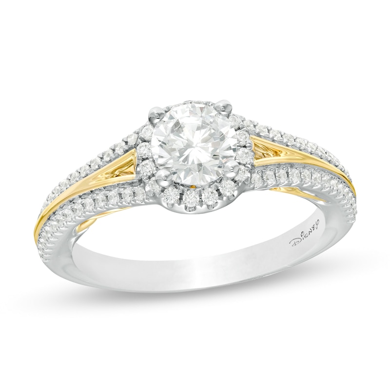 Main Image 1 of Enchanted Disney Anna 1 CT. T.W. Diamond Frame Split Shank Engagement Ring in 14K Two-Tone Gold