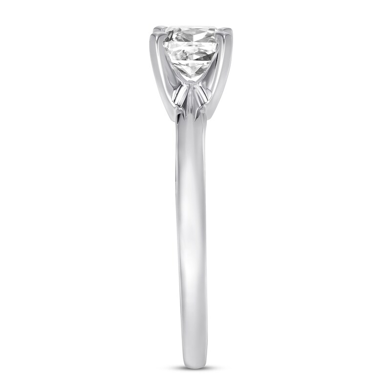 Main Image 3 of 1 CT. Certified Cushion-Cut Diamond Solitaire Ring in 14K White Gold (I/I1)