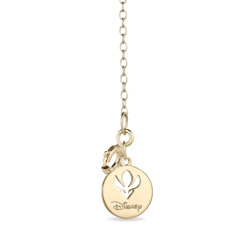 Main Image 2 of Enchanted Disney Anna Marquise Rhodolite Garnet and Diamond Accent Wheat Pendant in 10K Gold - 19"