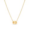Thumbnail Image 1 of Sideways Oval Yellow Sapphire Solitaire Necklace in 10K Gold