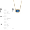 Thumbnail Image 3 of Sideways Oval Blue Sapphire Beaded Pendant in 10K Gold