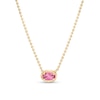 Thumbnail Image 1 of Sideways Oval Pink Sapphire Solitaire Necklace in 10K Gold