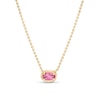 Thumbnail Image 0 of Sideways Oval Pink Sapphire Solitaire Necklace in 10K Gold