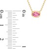 Thumbnail Image 2 of Sideways Oval Pink Sapphire Solitaire Necklace in 10K Gold