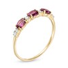 Thumbnail Image 3 of Sideways Oval Rhodolite Garnet and 1/15 CT. T.W. Diamond Ring in 10K Gold