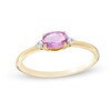 Thumbnail Image 1 of Sideways Oval Pink and White Sapphire Ring in 10K Gold