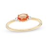 Thumbnail Image 0 of Sideways Oval Orange and White Sapphire Ring in 10K Gold