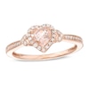 Thumbnail Image 0 of 5.0mm Heart-Shaped Morganite and 1/6 CT. T.W. Diamond Ring in 10K Rose Gold