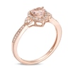 Thumbnail Image 2 of 5.0mm Heart-Shaped Morganite and 1/6 CT. T.W. Diamond Ring in 10K Rose Gold