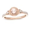 Thumbnail Image 1 of 5.0mm Morganite and Diamond Accent Vintage-Style Hearts Ring in 10K Rose Gold