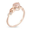 Thumbnail Image 2 of 5.0mm Heart-Shaped Morganite and Diamond Accent Open Filigree Shank Ring in 10K Rose Gold