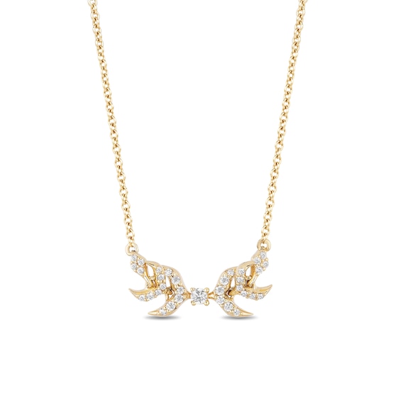Enchanted Disney Anna 1/5 CT. T.w. Diamond Double Wheat Necklace in 10K Gold