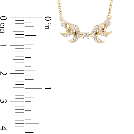 Enchanted Disney Anna 1/5 CT. T.w. Diamond Double Wheat Necklace in 10K Gold