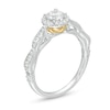 Thumbnail Image 2 of Enchanted Disney Tiana 3/4 CT. T.W. Diamond Frame Engagement Ring in 14K Two-Tone Gold