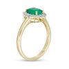 Thumbnail Image 3 of Oval Emerald and 1/5 CT. T.W. Diamond Starburst Frame Ring in 10K Gold