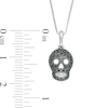 Thumbnail Image 3 of 1/4 CT. T.W. Black Diamond Skull Pendant in Sterling Silver