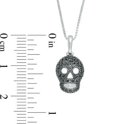 Extremely detailed intricate skull Necklace set with Black Spinel 