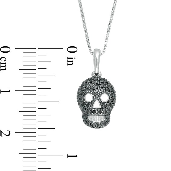 1/4 CT. T.w. Black Diamond Skull Pendant in Sterling Silver