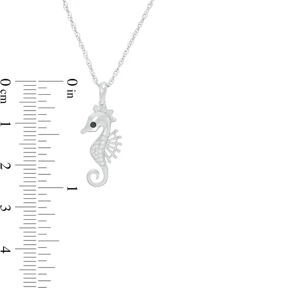 1/20 CT. T.W. Enhanced Black and White Diamond Seahorse Pendant in Sterling Silver 1/20 CT. T.W. Enhanced Black and White Diamond Seahorse Pendant in Sterling Silver