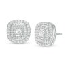1/2 CT. T.W. Diamond Double Cushion Frame Stud Earrings in Sterling Silver