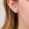 1/2 CT. T.W. Diamond Double Cushion Frame Stud Earrings in Sterling Silver