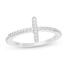 Thumbnail Image 1 of 1/15 CT. T.W. Diamond Sideways Cross Ring in Sterling Silver