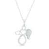 Thumbnail Image 0 of 1/10 CT. T.W. Diamond Outline Angel with Heart Vintage-Style Pendant in 10K White Gold