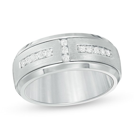 Triton 1/3 CT. T.w. Diamond Art Deco Comfort Fit Wedding Band in Tungsten