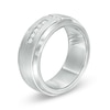 Thumbnail Image 2 of Triton Men's 1/3 CT. T.W. Diamond Art Deco Comfort Fit Wedding Band in Tungsten