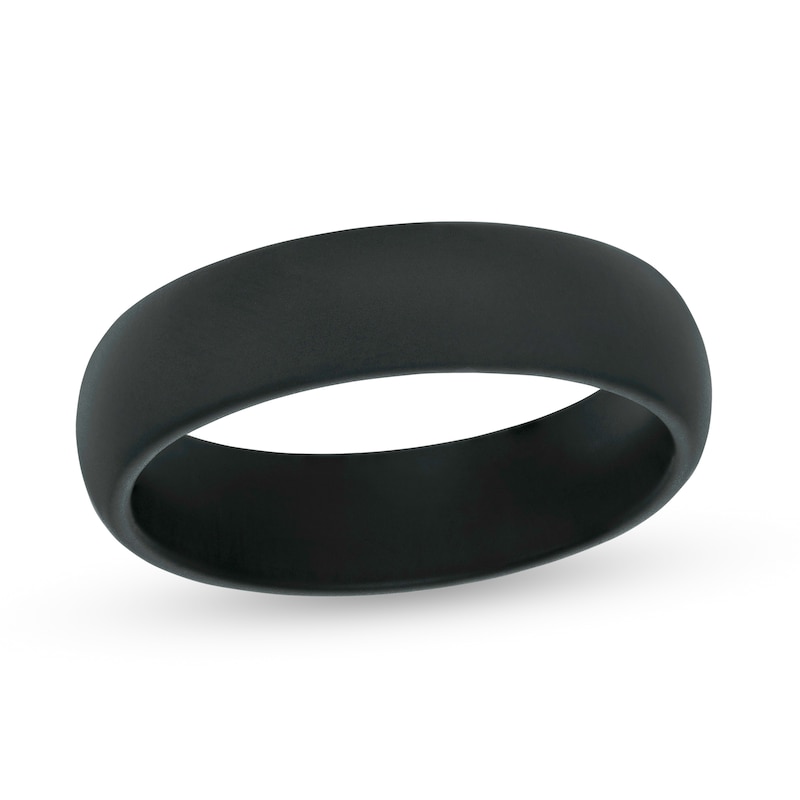 Triton Men's 6.0mm Rounded Comfort Fit Wedding Band in Black Tungsten