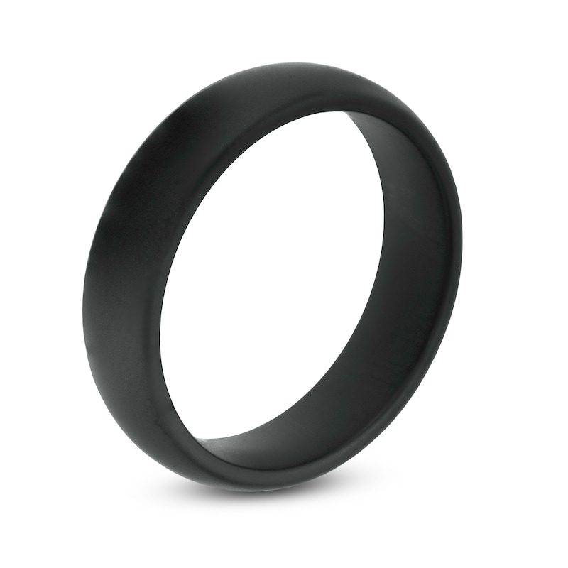 Triton Men's 6.0mm Rounded Comfort Fit Wedding Band in Black Tungsten