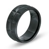Triton Men's 9.0mm Diamond-Cut Faceted Comfort Fit Wedding Band in Black Tungsten