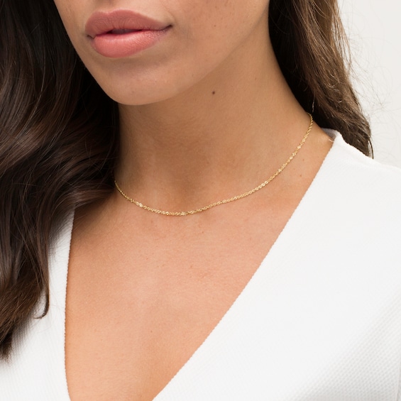 1.5mm Singapore Chain Necklace in 10K Gold - 16"