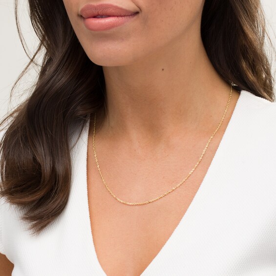 1.5mm Singapore Chain Necklace in 10K Gold - 20"