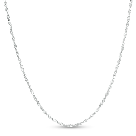 1.5mm Singapore Chain Necklace in 10K White Gold - 16"