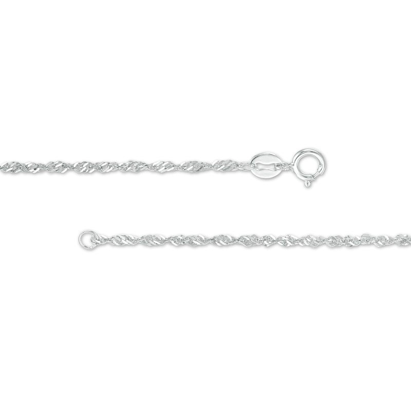 Main Image 3 of 1.5mm Singapore Chain Necklace in 10K White Gold - 16"
