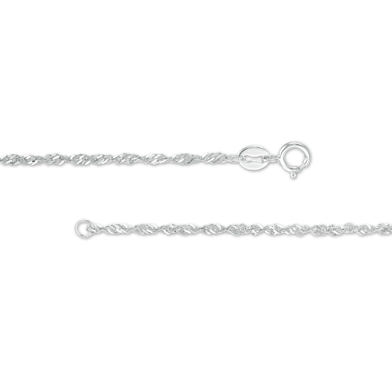 1.5mm Singapore Chain Necklace in 10K White Gold - 16"