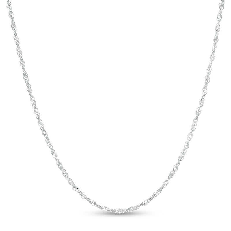 Main Image 1 of 1.5mm Singapore Chain Necklace in 10K White Gold - 18"