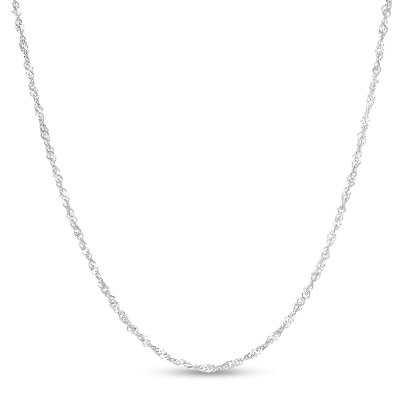 1.5mm Singapore Chain Necklace in 10K White Gold - 18"