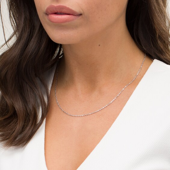 1.5mm Singapore Chain Necklace in 10K White Gold - 18"