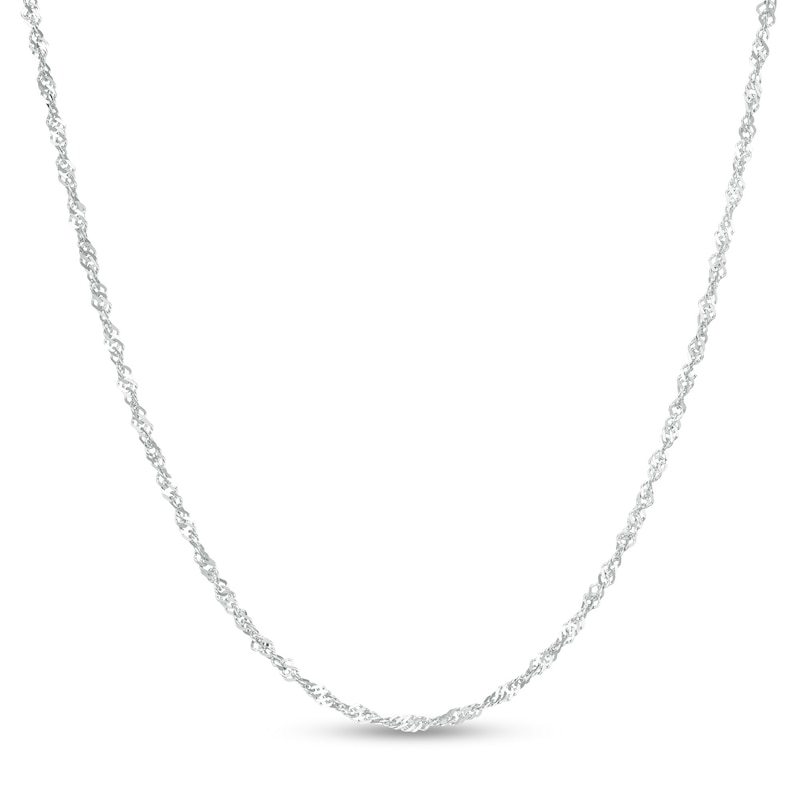 1.5mm Singapore Chain Necklace in 10K White Gold - 20"