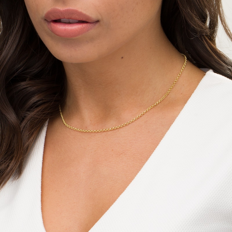 2.3mm Rolo Chain Necklace in Hollow 10K Gold - 16"