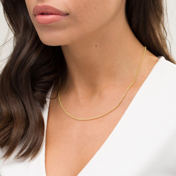 2.3mm Rolo Chain Necklace in Hollow 10K Gold - 18"
