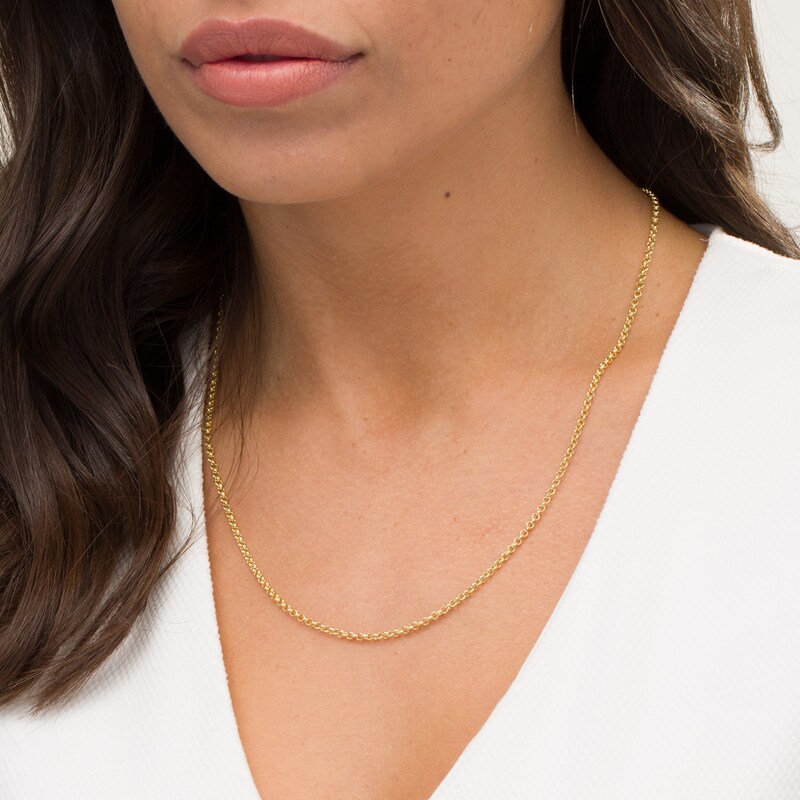 2.3mm Rolo Chain Necklace in Hollow 10K Gold - 20