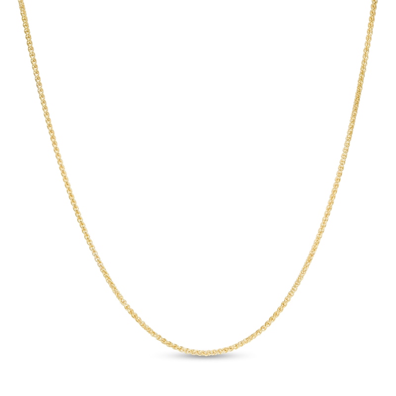 1.0mm Wheat Chain Necklace in Hollow 10K Gold - 16"