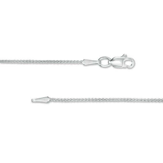 1.0mm Wheat Chain Necklace in Hollow 10K White Gold - 16"