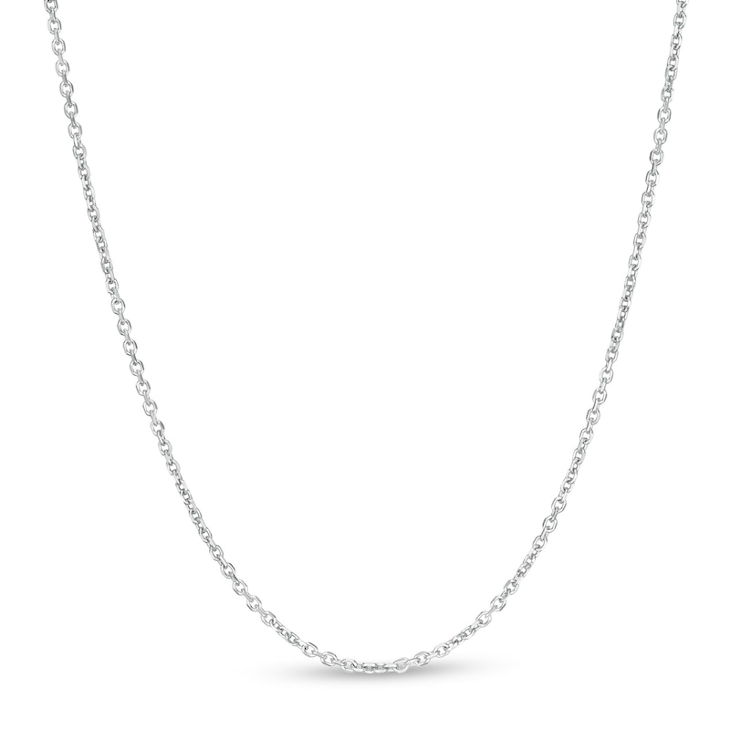 1.1mm Cable Chain Necklace in Hollow 10K White Gold - 20"