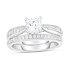 Thumbnail Image 1 of 1-1/3 CT. T.W. Princess-Cut Diamond Bridal Set in 14K White Gold