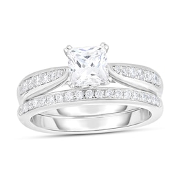1-1/3 CT. T.W. Princess-Cut Diamond Bridal Set in 14K White Gold